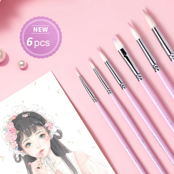 6pcs/box Nylon Watercolor Brush Professional Art Painting Pen Set Round/Flat Tip Brush Art Supplies
6pcs/box Nylon Watercolor Brush Professional Art Painting Pen Set Round/Flat Tip Brush Art Supplies