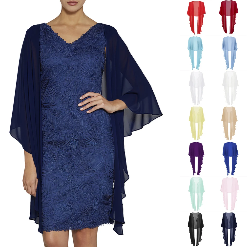 Women Wedding Bolero Soft Lightweight Chiffon Bridal Shawl Elegant Long Formal Shrug Evening Capes for Lady White Black Red
Women Wedding Bolero Soft Lightweight Chiffon Bridal Shawl Elegant Long Formal Shrug Evening Capes for Lady White Black Red