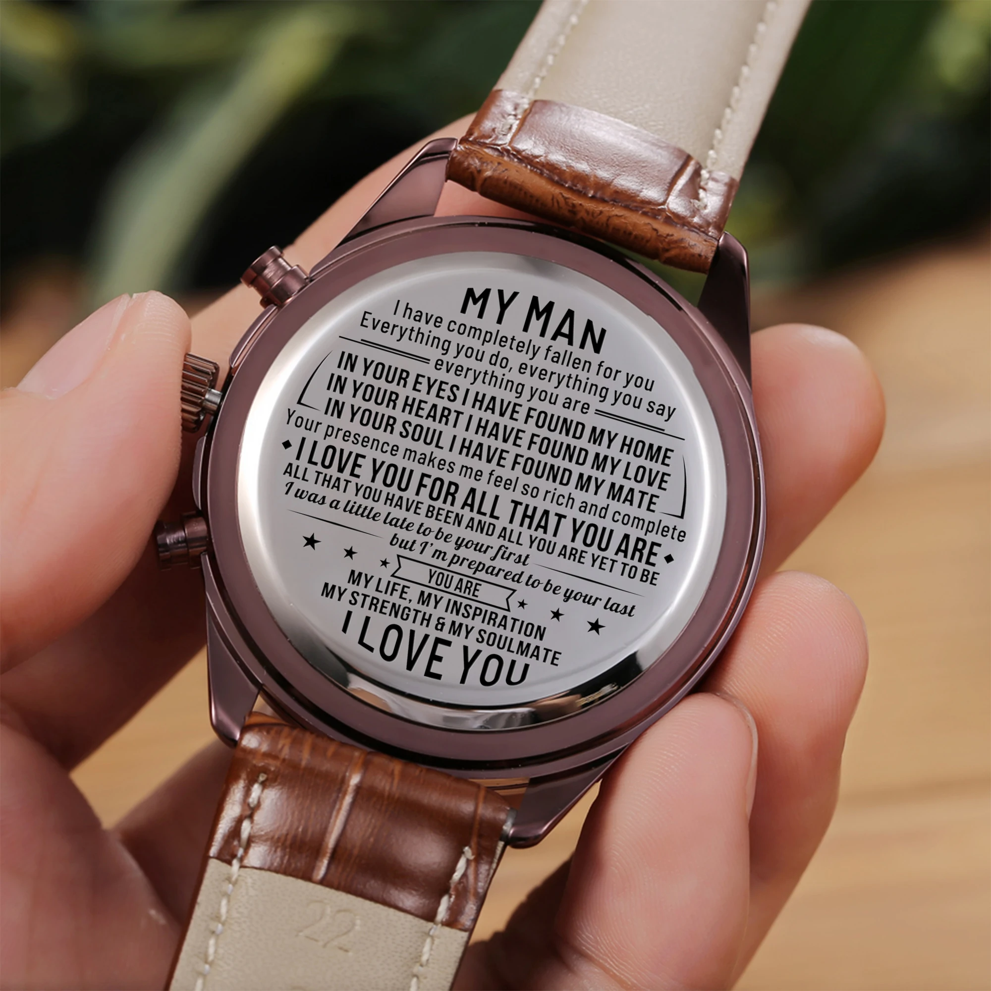 TO MY Man Personal Custom Leather Watch GiftS Personalized Men Wood Wristwatch 30m Waterproof Business Leisure Gifts
TO MY Man Personal Custom Leather Watch GiftS Personalized Men Wood Wristwatch 30m Waterproof Business Leisure Gifts