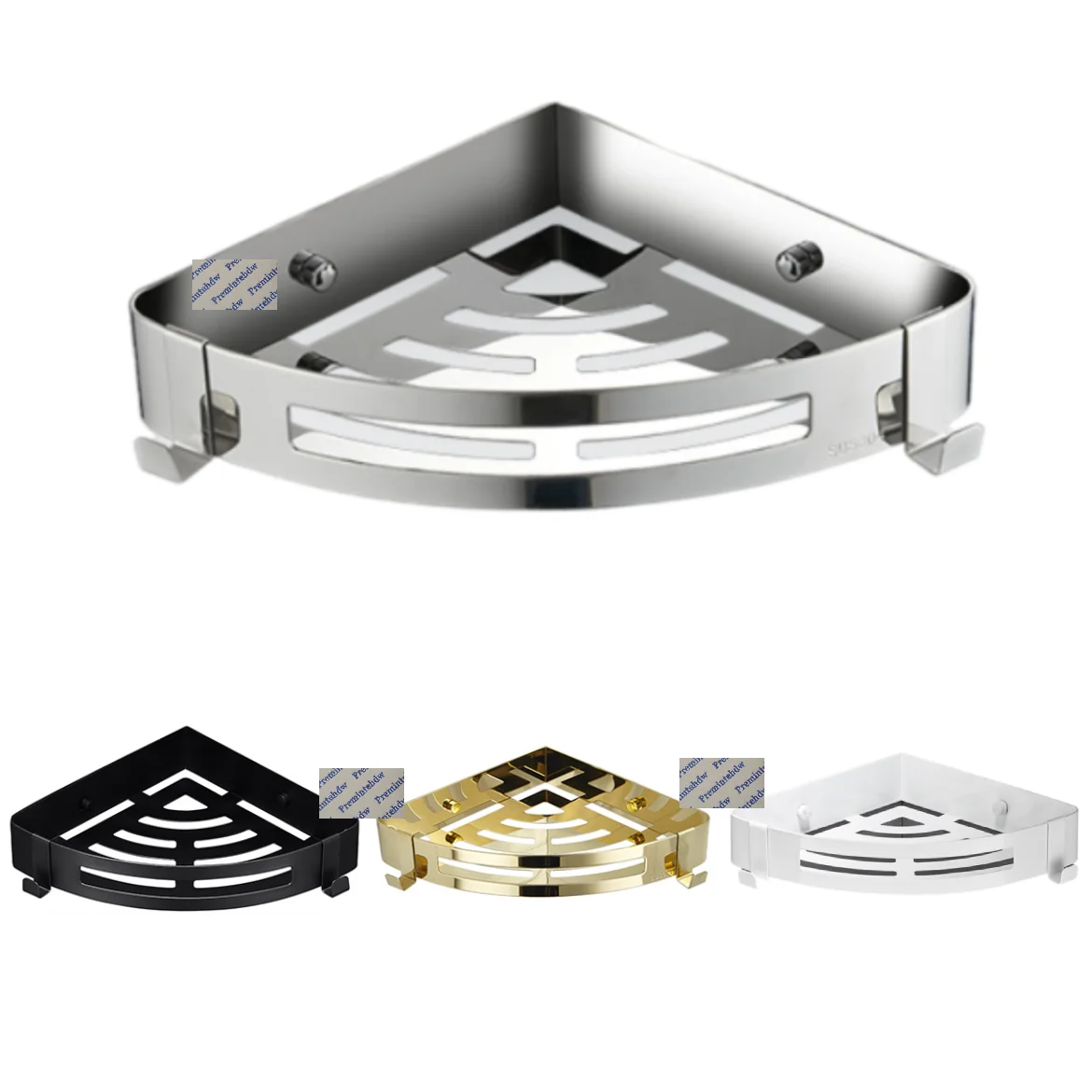 304 Stainless Steel Sturdy Bathroom Shower Wall Mount Corner Caddy Shelf Organizer With Two Hooks Gold Black White Mirror
304 Stainless Steel Sturdy Bathroom Shower Wall Mount Corner Caddy Shelf Organizer With Two Hooks Gold Black White Mirror