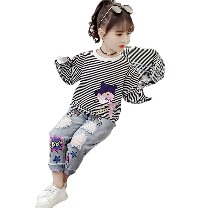 Girls' Long Sleeve Sweater Spring Striped Top Undergarment Long Sleeve T-shirt Kids Clothes Girls 5 6 7 8 9 10 11 12 Ages
Girls' Long Sleeve Sweater Spring Striped Top Undergarment Long Sleeve T-shirt Kids Clothes Girls 5 6 7 8 9 10 11 12 Ages