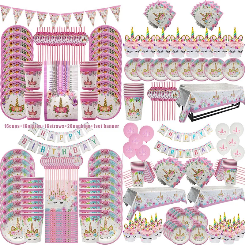 51-86pcs Birthday Decoration Unicorn Party Supplies Disposable Tableware Set Baby Shower First Birthday Girl Party Decorations
51-86pcs Birthday Decoration Unicorn Party Supplies Disposable Tableware Set Baby Shower First Birthday Girl Party Decorations