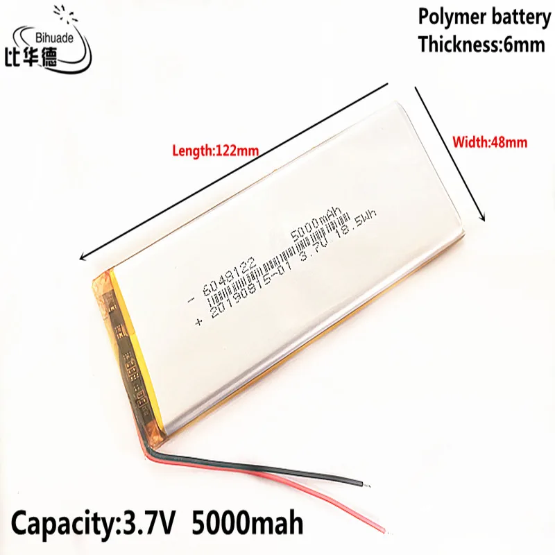 Liter energy battery Good Qulity 3.7V,5000mAH 6048122 Polymer lithium ion / Li-ion battery for tablet pc BANK,GPS,mp3,mp4
Liter energy battery Good Qulity 3.7V,5000mAH 6048122 Polymer lithium ion / Li-ion battery for tablet pc BANK,GPS,mp3,mp4
