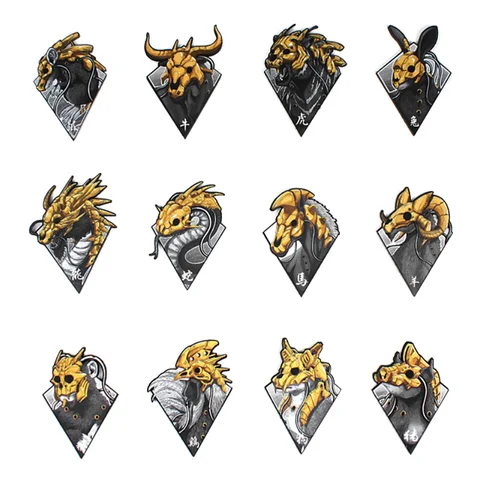 Chińskie zwierzęta zodiaku Taktyczna naszywka termotransferowa Patron Saint Armband Odznaka na ubrania Plecak Kamizelka Dekoracja aplikacji