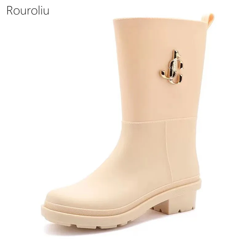 New Fashion Metal Decoration Mid-Calf Rain Boots Women Outdoor Waterproof Water Boots Female Autumn Winter Slip-on Rainboots
New Fashion Metal Decoration Mid-Calf Rain Boots Women Outdoor Waterproof Water Boots Female Autumn Winter Slip-on Rainboots
