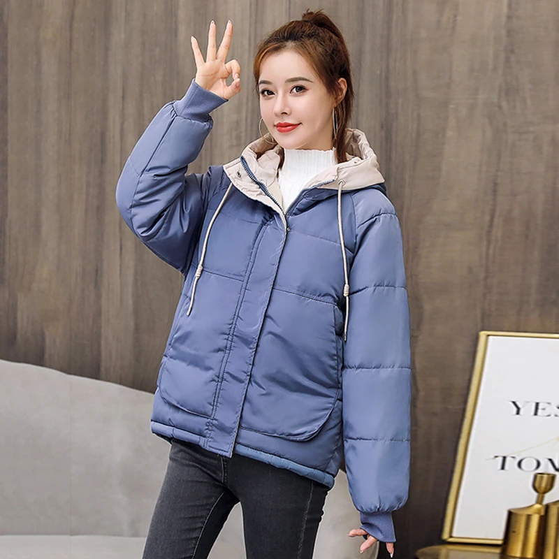 Women's Winter Jacket Solid Hooded Short Parkas Woman Plus Size Loose Cotton Padded Korean Style Thick Fad Female Puffer Coat
Women's Winter Jacket Solid Hooded Short Parkas Woman Plus Size Loose Cotton Padded Korean Style Thick Fad Female Puffer Coat