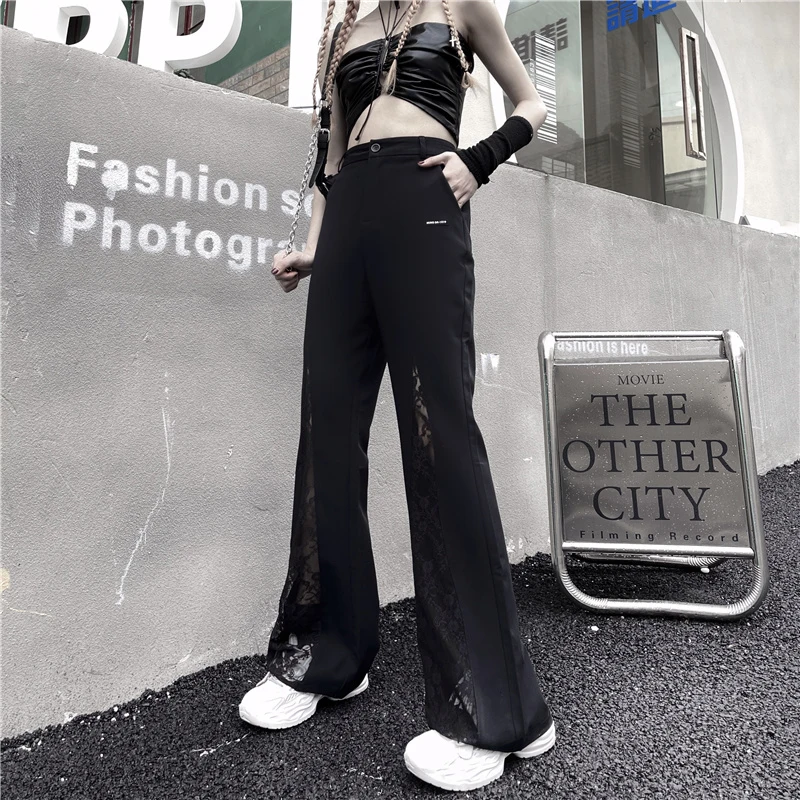 Varofi ladies spring and summer trousers large size lace stitching leisure high waist micro flared trousers straight pants
Varofi ladies spring and summer trousers large size lace stitching leisure high waist micro flared trousers straight pants