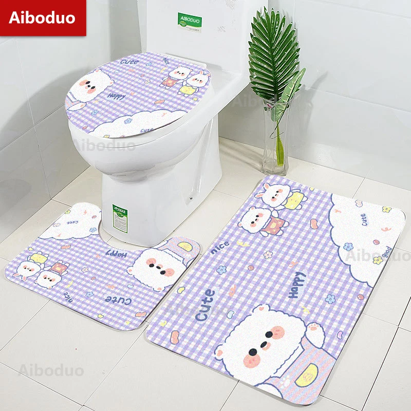 Aiboduo Bear Pattern Non Slip 3pcs/set Toilet Lid Cover Set Absorbent Carpet Purple Plaid Home Decoration BathMat Restroom Rug
Aiboduo Bear Pattern Non Slip 3pcs/set Toilet Lid Cover Set Absorbent Carpet Purple Plaid Home Decoration BathMat Restroom Rug