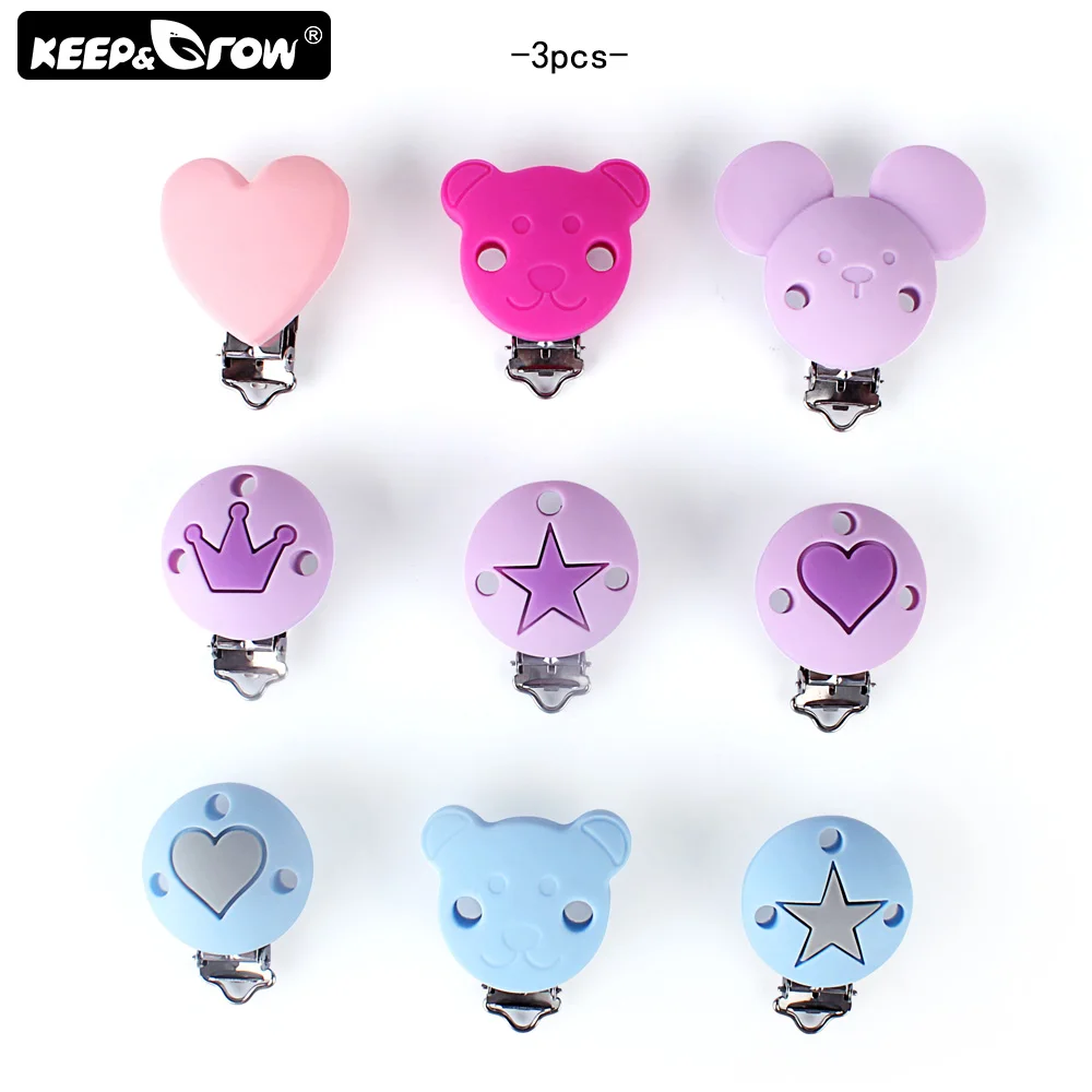 Keep&Grow 3pcs Food Grade Cartoon Silicone Pacifier Clips Baby Teething Beads DIY Pacifier Chain Metal Holder Accessories
Keep&Grow 3pcs Food Grade Cartoon Silicone Pacifier Clips Baby Teething Beads DIY Pacifier Chain Metal Holder Accessories
