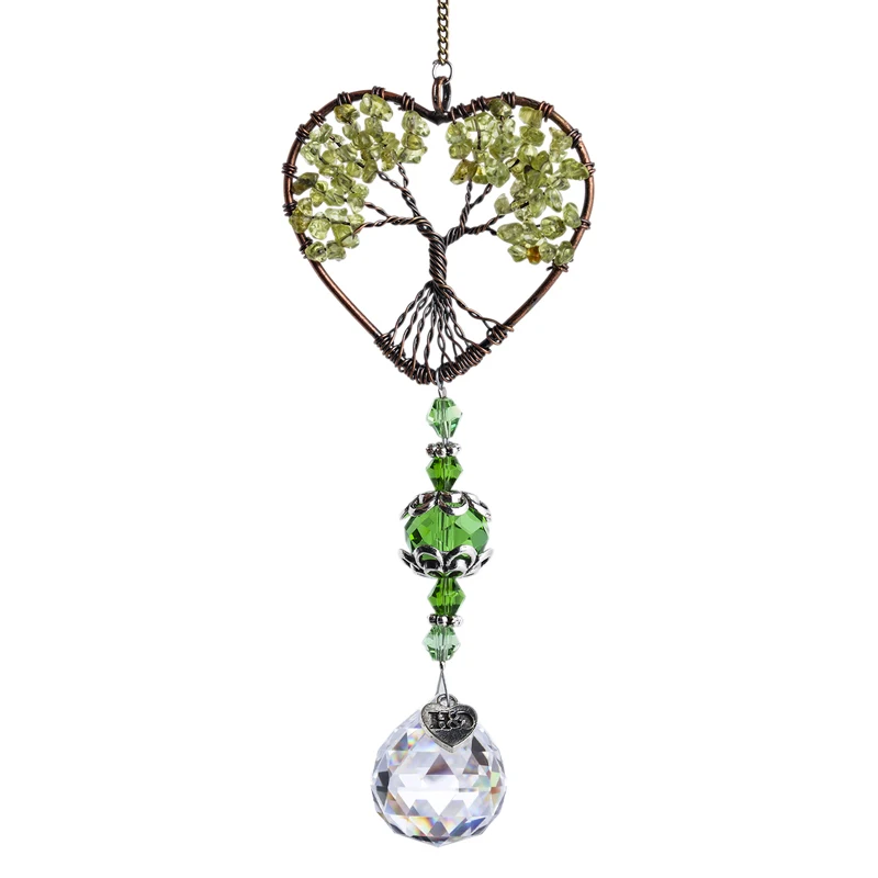 H&D Heart Shaped Crystal Tree of Life Suncatcher Healing Natural Stones Rainbow Maker Window Hanging Ornament Home Garden Decor
H&D Heart Shaped Crystal Tree of Life Suncatcher Healing Natural Stones Rainbow Maker Window Hanging Ornament Home Garden Decor