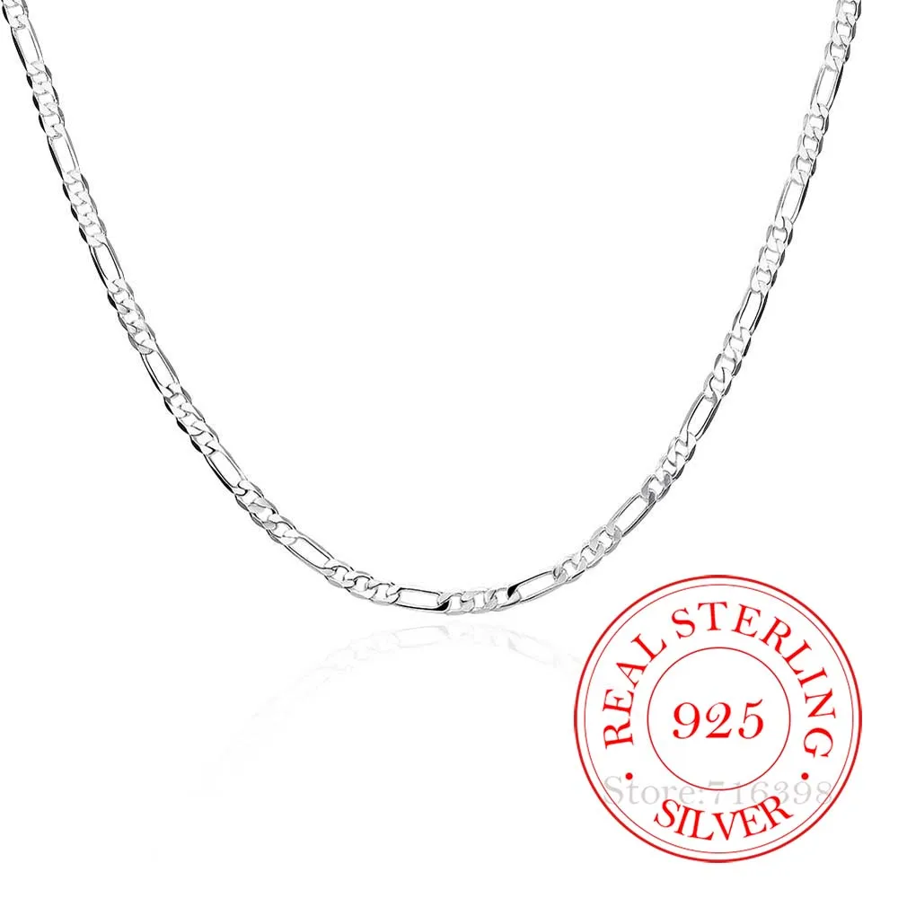 4MM Figaro Chains Wholesale Personality Fashion Unisex Party Wedding Gift 925 Sterling Silver Chain Necklace for Women Men
4MM Figaro Chains Wholesale Personality Fashion Unisex Party Wedding Gift 925 Sterling Silver Chain Necklace for Women Men