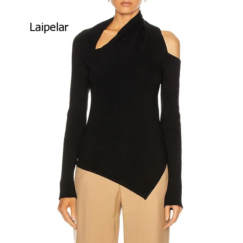 Autumn and Winter 2021 French Elegant Hollowed Out Asymmetric Long Sleeve Slim Sweater Versatile Black Top
Autumn and Winter 2021 French Elegant Hollowed Out Asymmetric Long Sleeve Slim Sweater Versatile Black Top