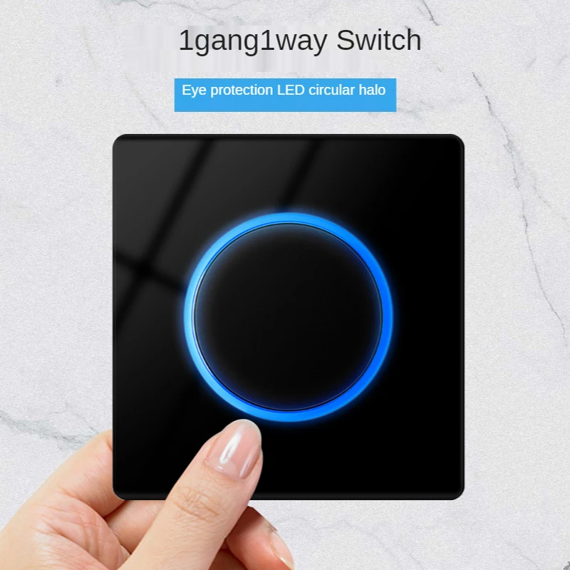 Circle LED light Switch,Luxury Light Push Button Switches,Glass panel Wall Power Light Switch With Indicator Light
Circle LED light Switch,Luxury Light Push Button Switches,Glass panel Wall Power Light Switch With Indicator Light