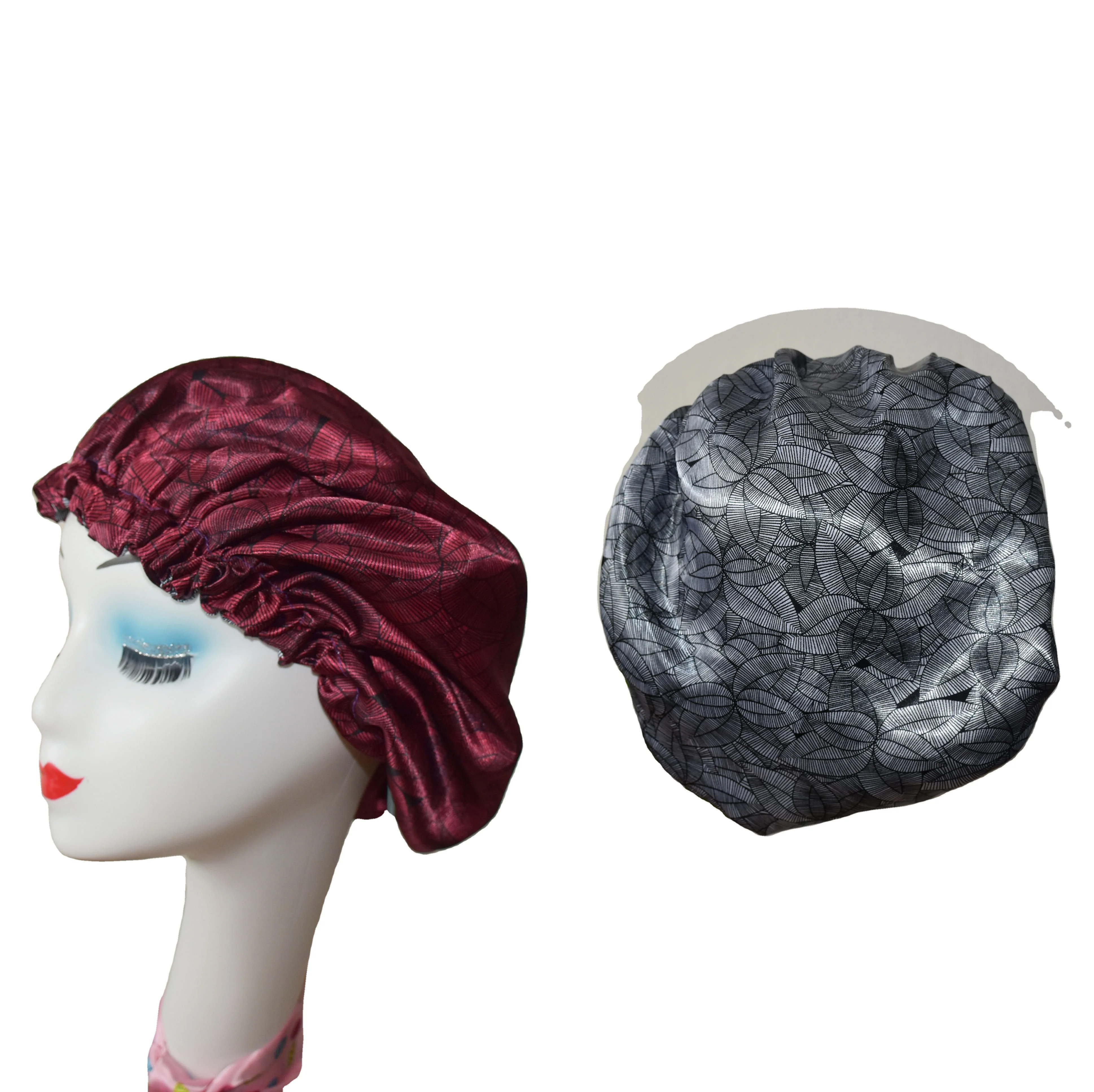 African printed double layer reversable custom big satin silk_hair_bonnet with logo
African printed double layer reversable custom big satin silk_hair_bonnet with logo