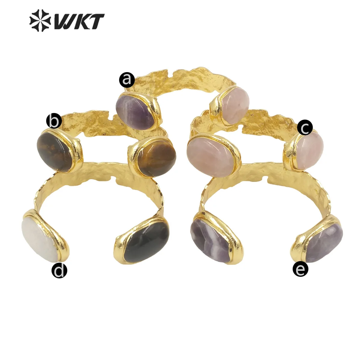 WT-B591 Popular Cuff Bracelet Luxury Women Tigers Eye Stone Amethysts Black Obsidian Pink Quartz Simple Bangles With Gold Plated
WT-B591 Popular Cuff Bracelet Luxury Women Tigers Eye Stone Amethysts Black Obsidian Pink Quartz Simple Bangles With Gold Plated