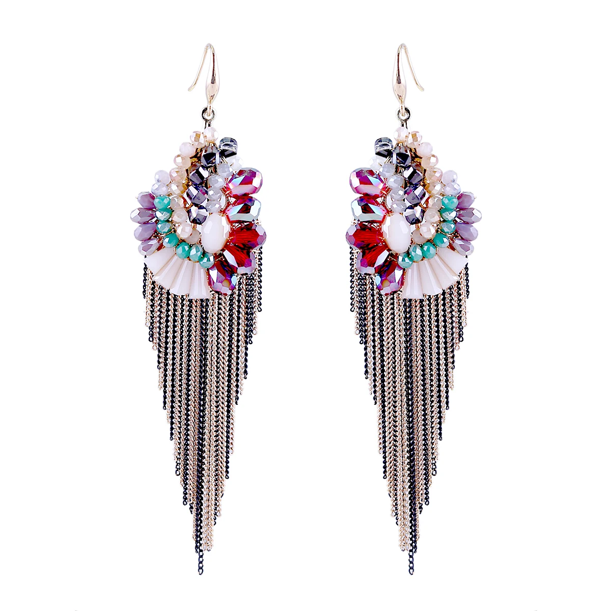 Newest Crystal Earrings for Women Girls Gold Plated Ear Hook Statement Earrings Handmade Beaded Trendy Tassels Earrings 3362
Newest Crystal Earrings for Women Girls Gold Plated Ear Hook Statement Earrings Handmade Beaded Trendy Tassels Earrings 3362