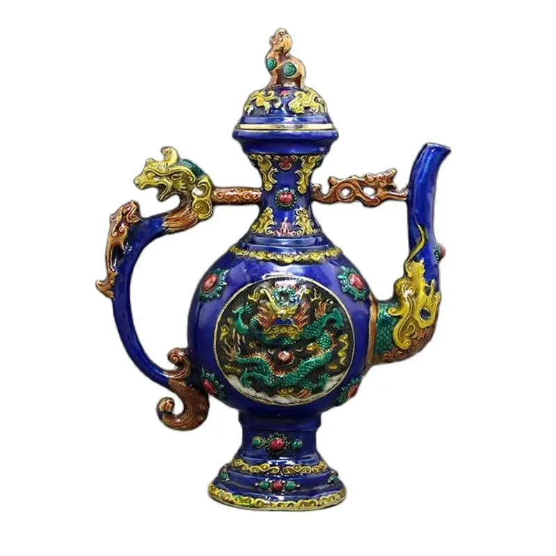 Ming Xuande Brass Dragon Carving Copper Enamel Crafts Bronze Flagon Color Home Furnishing Decorative Cloisonne Ornaments
Ming Xuande Brass Dragon Carving Copper Enamel Crafts Bronze Flagon Color Home Furnishing Decorative Cloisonne Ornaments