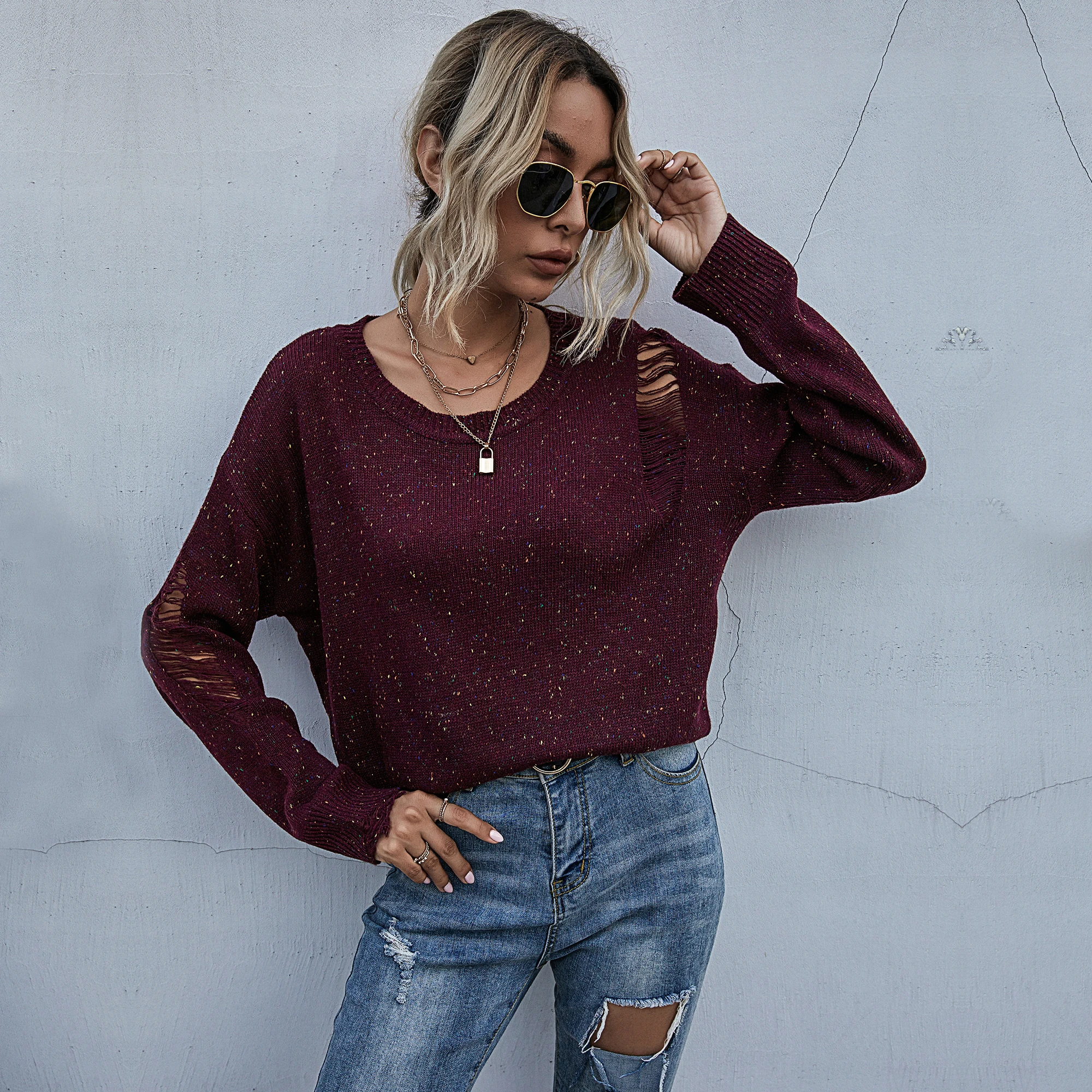 Streetwear Spring Autumn Crocheted Sweater Women Sexy O-neck Hollow Out Loose Knitted Pullover Jumper Ladies Solid Sweater Tops
Streetwear Spring Autumn Crocheted Sweater Women Sexy O-neck Hollow Out Loose Knitted Pullover Jumper Ladies Solid Sweater Tops