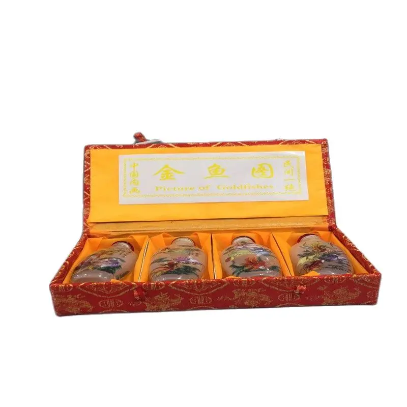 Chinese Unique Painting Snuff Bottle, Inside Painted Goldfish, A set of four Combinations
Chinese Unique Painting Snuff Bottle, Inside Painted Goldfish, A set of four Combinations