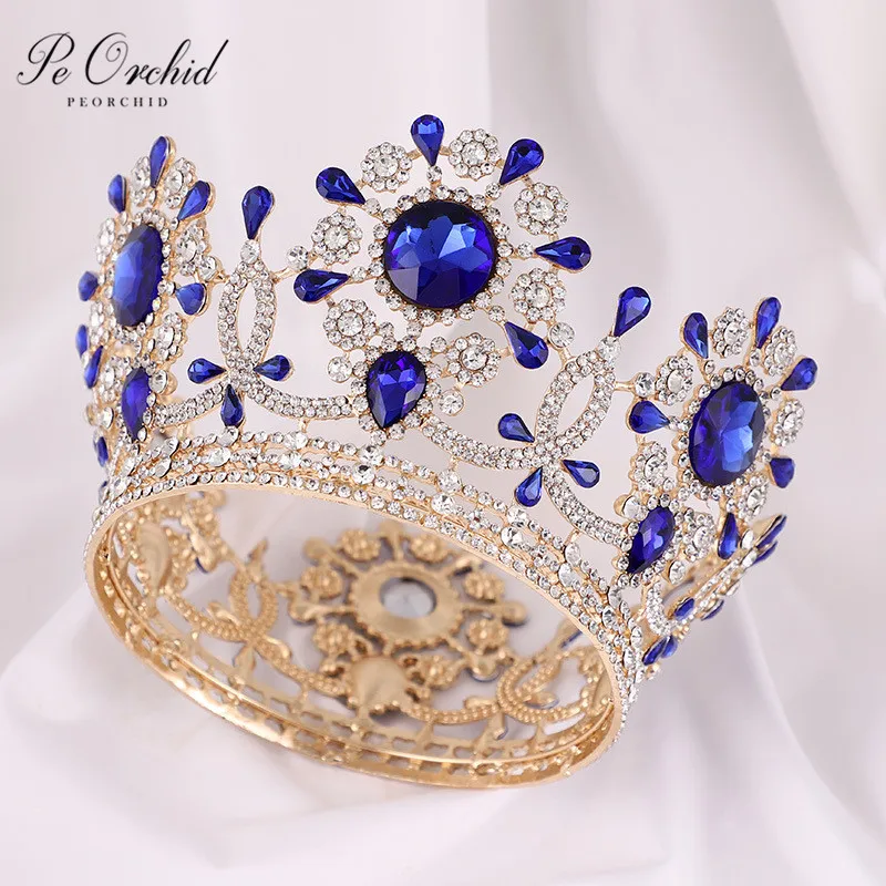 PEORCHID Designer Blue Wedding Tiaras And Crowns Diademe Princesse Diamond Women Birthday Crown Headband Bridal Hair Accessories
PEORCHID Designer Blue Wedding Tiaras And Crowns Diademe Princesse Diamond Women Birthday Crown Headband Bridal Hair Accessories