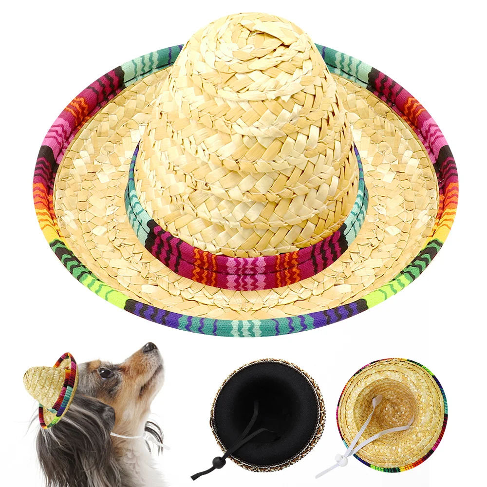 Cute Pet Hat Outdoor Dog Cat Straw Hat Mexican Style Dogs Beach Cap Sun Hat For Small Medium Dogs Cats Chihuahua Pet Accessories 
Cute Pet Hat Outdoor Dog Cat Straw Hat Mexican Style Dogs Beach Cap Sun Hat For Small Medium Dogs Cats Chihuahua Pet Accessories