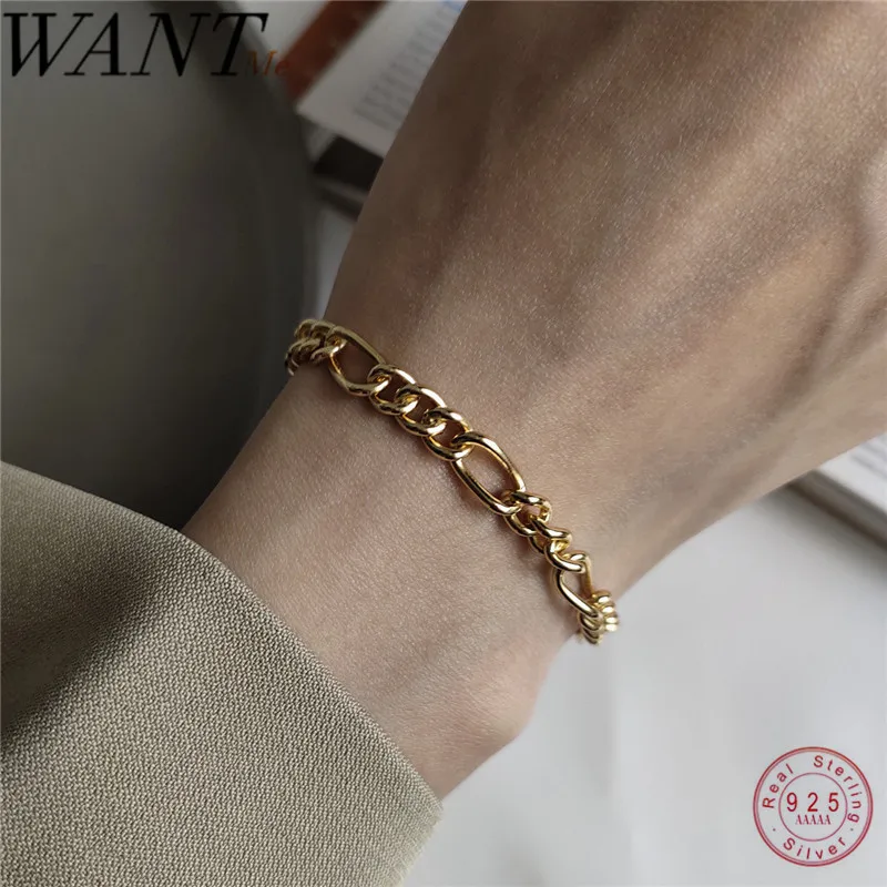 WANTME Genuine 100% 925 Sterling Silver Punk Hip-hop Cuban Chain Bracelet&Bangle for Women Men Fine Jewelry Birthday Gift 2020
WANTME Genuine 100% 925 Sterling Silver Punk Hip-hop Cuban Chain Bracelet&Bangle for Women Men Fine Jewelry Birthday Gift 2020