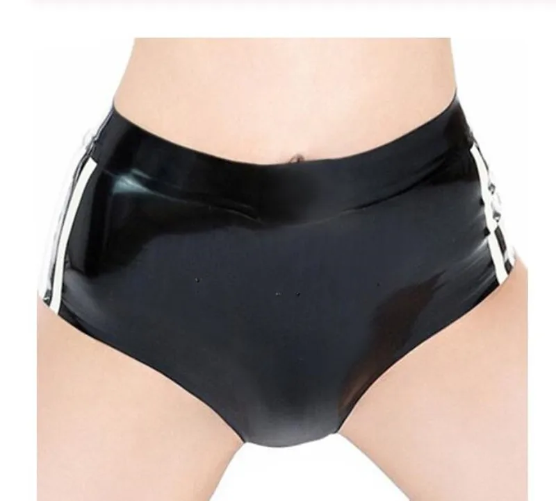 Free shipping ! Handmade Sexy Women's Latex Rubber Black Shorts With White Strips High Waist
Free shipping ! Handmade Sexy Women's Latex Rubber Black Shorts With White Strips High Waist