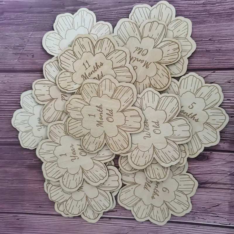 14pcs Wooden flower Baby Photo Props wood chip milestone wood chip month commemorative wood card
14pcs Wooden flower Baby Photo Props wood chip milestone wood chip month commemorative wood card