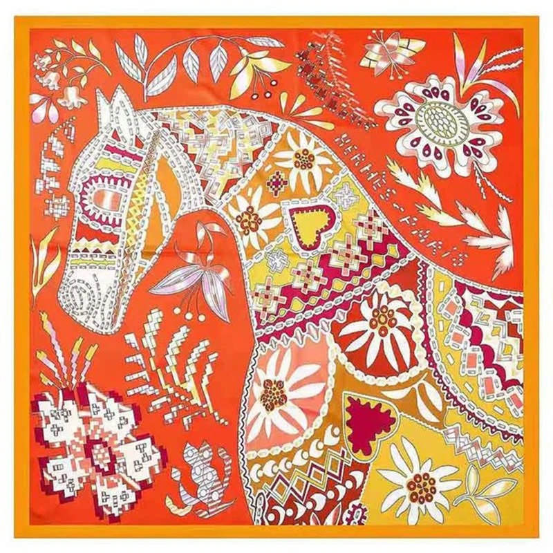 Luxury Brand New Design Printed Square Bandana Scarf 130*130cm Twill Silk Scarf Women Kerchief Scarves For Ladies Stoles Shaws
Luxury Brand New Design Printed Square Bandana Scarf 130*130cm Twill Silk Scarf Women Kerchief Scarves For Ladies Stoles Shaws