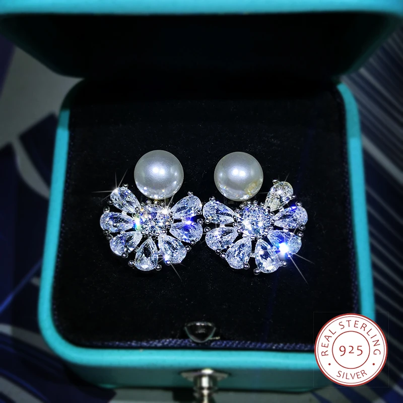 Elegant Temperament Pearl Snowflake Earrings Ladies 925 Sterling Silver Fashion Silver Jewelry Party Anniversary Jewelry Gift
Elegant Temperament Pearl Snowflake Earrings Ladies 925 Sterling Silver Fashion Silver Jewelry Party Anniversary Jewelry Gift