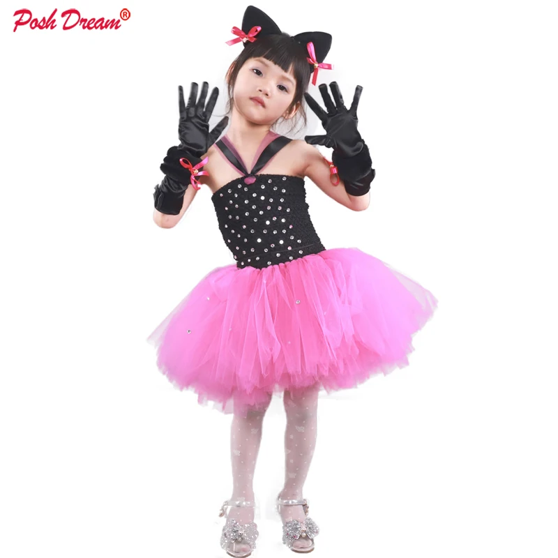 POSH DREAM Cartoon Cat Kids Girls Cosplay Dresses for Halloween Party Black Cat Ears Set Children Girls Tutu Dresses Birthday
POSH DREAM Cartoon Cat Kids Girls Cosplay Dresses for Halloween Party Black Cat Ears Set Children Girls Tutu Dresses Birthday