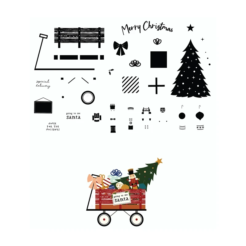 New 2021 Clear Stamps Scrapbooking Paper Making Christmas Holiday Wagon Album Frames Card Craft Cutting Dies Set
New 2021 Clear Stamps Scrapbooking Paper Making Christmas Holiday Wagon Album Frames Card Craft Cutting Dies Set
