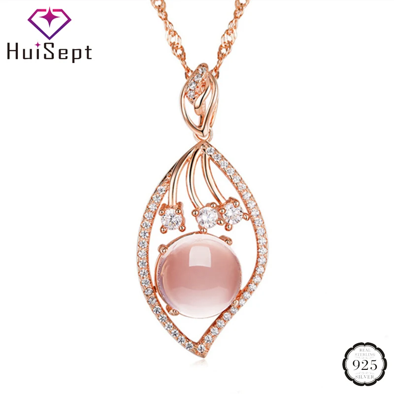 HuiSept Fashion 925 Silver Jewelry Necklace Rose Quartz Zircon Gemstone Pendant for Women Wedding Party Ornament Gift Wholesale
HuiSept Fashion 925 Silver Jewelry Necklace Rose Quartz Zircon Gemstone Pendant for Women Wedding Party Ornament Gift Wholesale