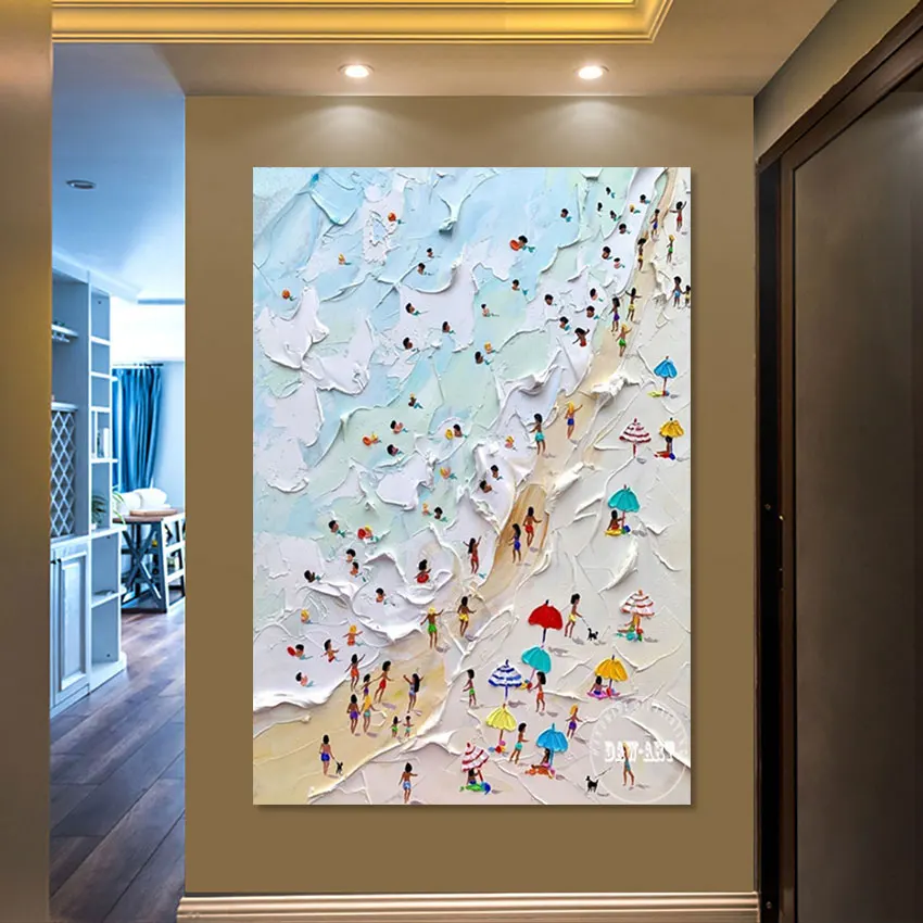 Beach Design Textured Canvas Painting, Frameless, Acrylic Wall, Abstract Art Office Decor, Palette Knife Seascape Oil Painting
Beach Design Textured Canvas Painting, Frameless, Acrylic Wall, Abstract Art Office Decor, Palette Knife Seascape Oil Painting