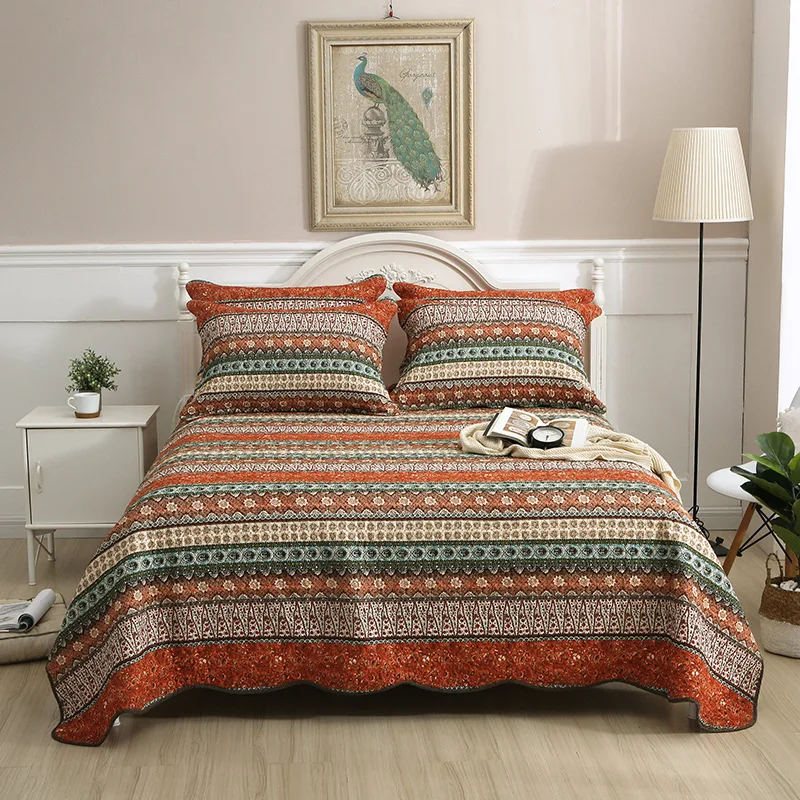 CHAUSUB Cotton Quilt Set 3PCS Bedspread on the Bed with 2 Shams Bohemia Classic Print Queen Size Blanket for Bed Summer Coverlet
CHAUSUB Cotton Quilt Set 3PCS Bedspread on the Bed with 2 Shams Bohemia Classic Print Queen Size Blanket for Bed Summer Coverlet