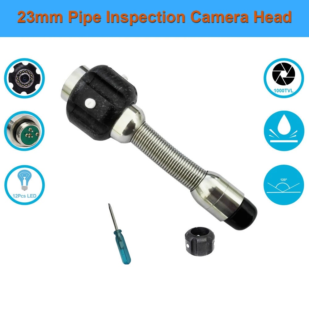 1000TVL 23mm Stainless Steel Camera Head With 12Pcs LED Lights Used For Sewer Drain Pipe Inspection Camera Repair Replacement
1000TVL 23mm Stainless Steel Camera Head With 12Pcs LED Lights Used For Sewer Drain Pipe Inspection Camera Repair Replacement