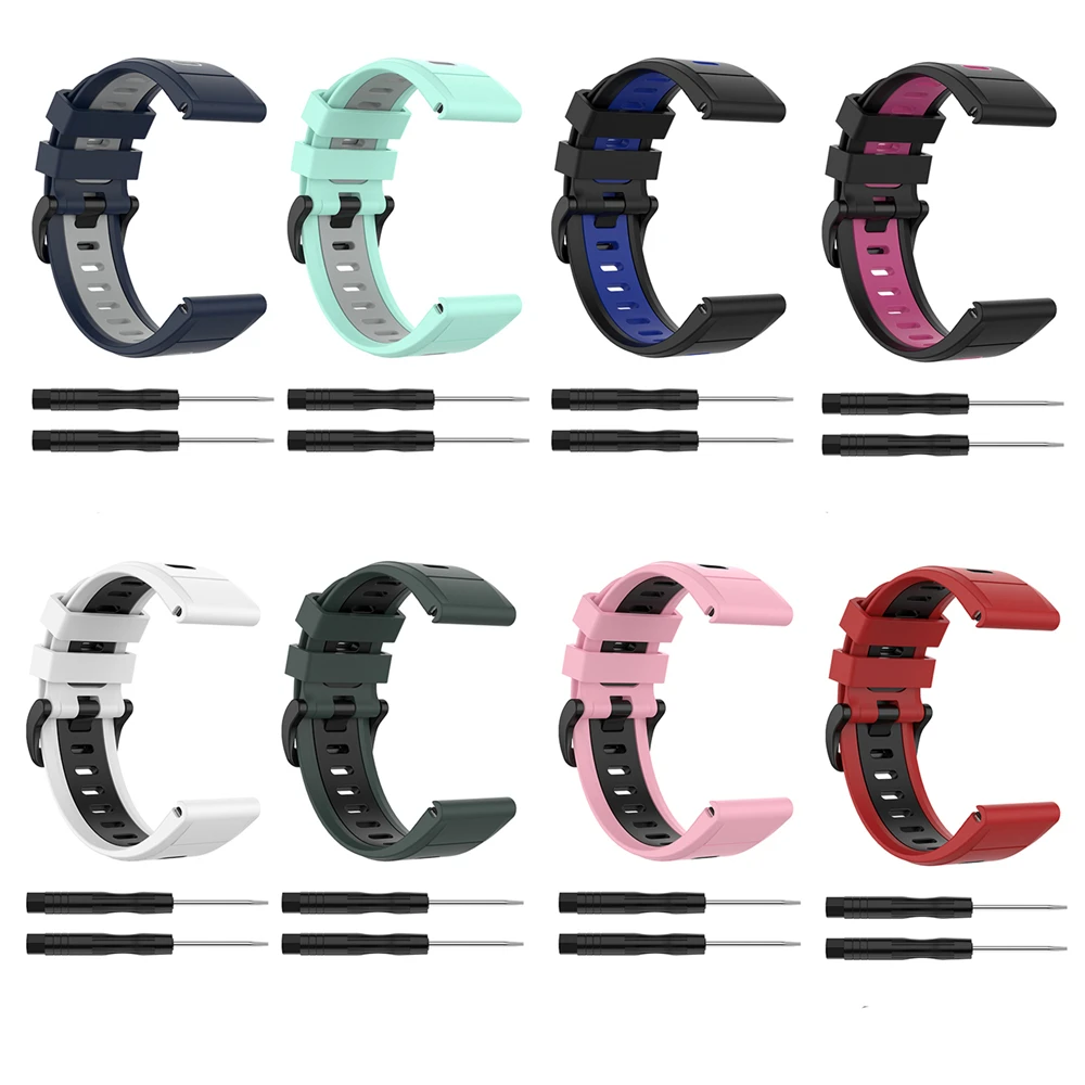26mm Silicone Watchband Two-colors Wristwatch Band Strap for Garmin fenix 6X 5X Series Watch for Garmin D2 Bravo / Quaitx3
26mm Silicone Watchband Two-colors Wristwatch Band Strap for Garmin fenix 6X 5X Series Watch for Garmin D2 Bravo / Quaitx3