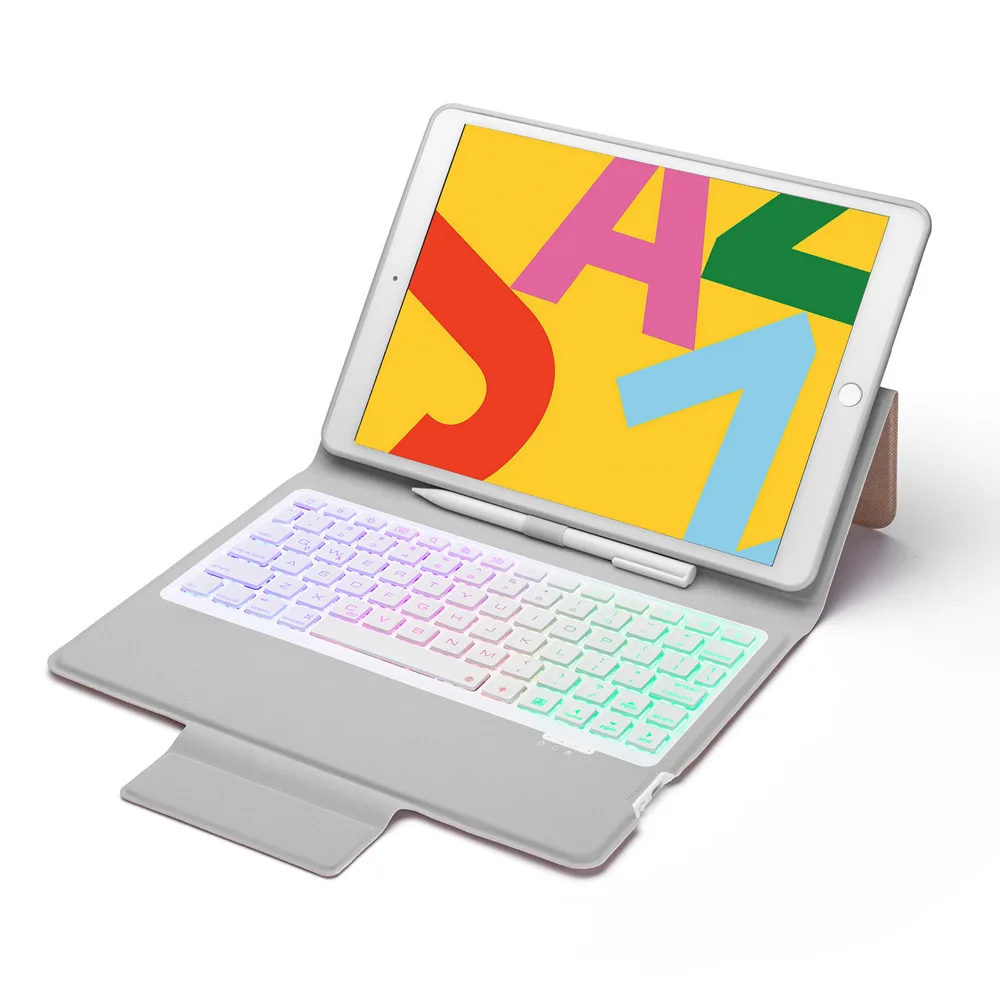 For iPad 10.2 2019 Ultra Thin 7 Color Backlight Bluetooth Russian/Hebrew/Spanish Keyboard Case Cover Build-in Pencil Holder
For iPad 10.2 2019 Ultra Thin 7 Color Backlight Bluetooth Russian/Hebrew/Spanish Keyboard Case Cover Build-in Pencil Holder