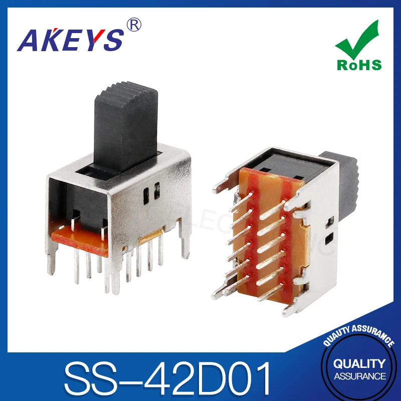 10pcs SS-42D01 (4P2T) Toggle Switch Vertically Inserted 12 pin 2-position Sliding Switch Plug-in 15 * 9.6 
10pcs SS-42D01 (4P2T) Toggle Switch Vertically Inserted 12 pin 2-position Sliding Switch Plug-in 15 * 9.6