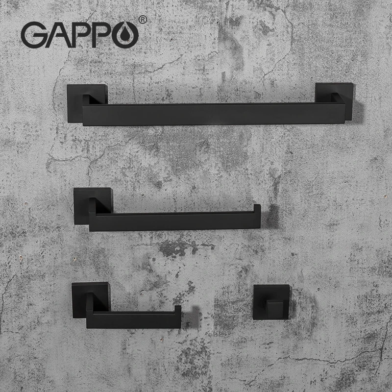 GAPPO Black Bathroom Hardware Set Black Gold Robe Hook Single Towel Bar Robe Hook Paper Holder Bathroom Accessories Y38140
GAPPO Black Bathroom Hardware Set Black Gold Robe Hook Single Towel Bar Robe Hook Paper Holder Bathroom Accessories Y38140