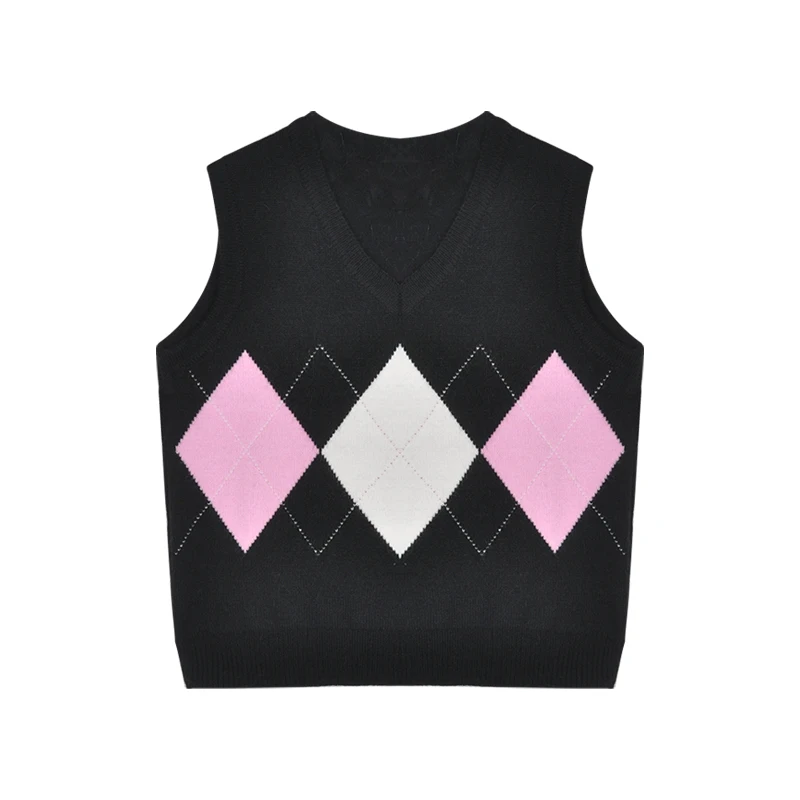 Winter pink sweater vest women argyle sweater v neck knit vest top vintage black vest plaid sleeveless top korean style women
Winter pink sweater vest women argyle sweater v neck knit vest top vintage black vest plaid sleeveless top korean style women