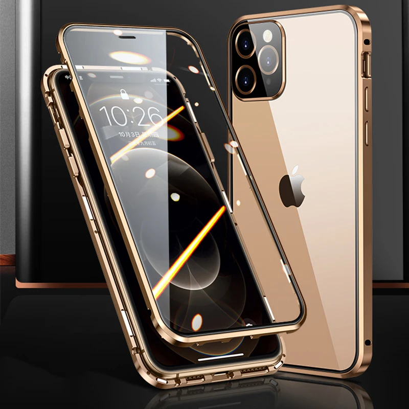 360 Full Cover Magnetic Case For iPhone 15 14 Pro MAX 13 Mini 12 11 14 Plus Metal Bumper Glass Camera Lens Protector Film Coque
360 Full Cover Magnetic Case For iPhone 15 14 Pro MAX 13 Mini 12 11 14 Plus Metal Bumper Glass Camera Lens Protector Film Coque
