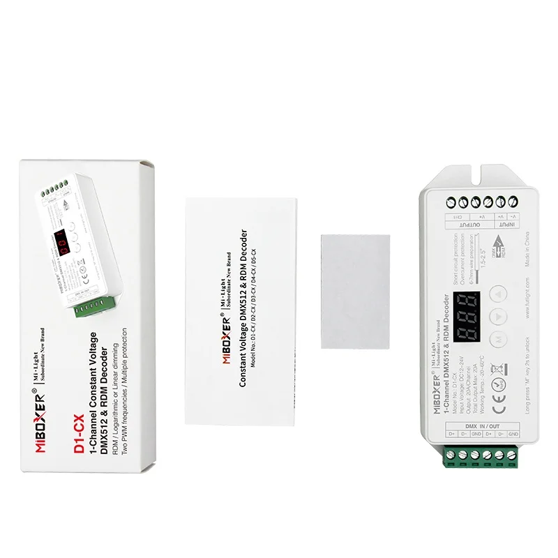 MiBoxer Constant Voltage DMX512 RDM Decoder D1-CX D2-CX D3-CX D4-CX D5-CX 1 2 3 4 5 channel DC12-24V
MiBoxer Constant Voltage DMX512 RDM Decoder D1-CX D2-CX D3-CX D4-CX D5-CX 1 2 3 4 5 channel DC12-24V
