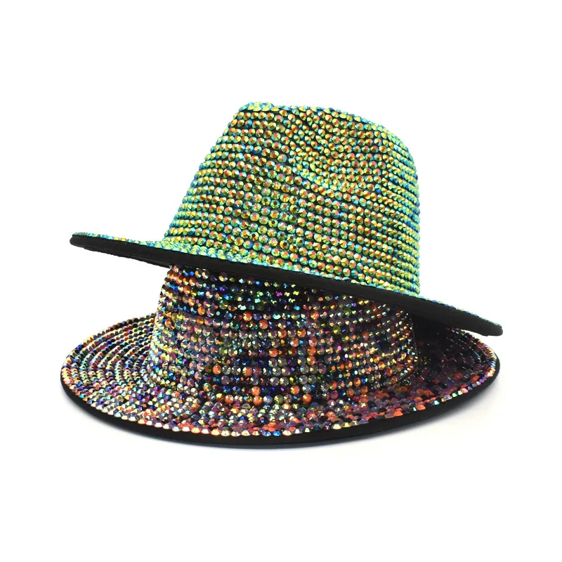 Winter Women Full Diamond Adjustable Fedora Hat Bling Rhinestone Panama Men Wide Brim Felt Jazz Hats wholesale
Winter Women Full Diamond Adjustable Fedora Hat Bling Rhinestone Panama Men Wide Brim Felt Jazz Hats wholesale