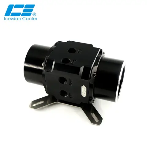 Kit di rimontaggio pompa Dual D5 IceManCooler, coperchio modifica pompa D5 doppia, con foro di montaggio ventola da 12 cm, edizione EVO ICE-DDR-EVO