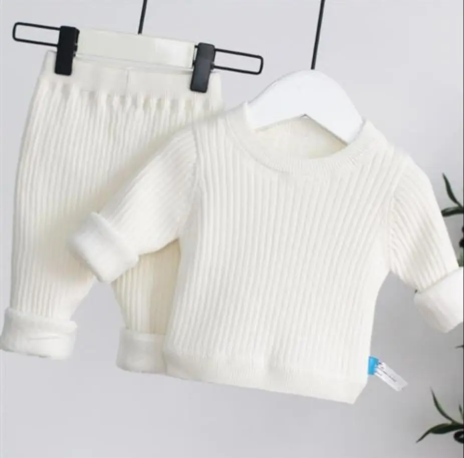 Autumn Winter Thickened Baby Cotton Tops Trousers Children's Thermal Underwear Set Velvet Boys Girls Bottoming Sweatshirt Suit
Autumn Winter Thickened Baby Cotton Tops Trousers Children's Thermal Underwear Set Velvet Boys Girls Bottoming Sweatshirt Suit