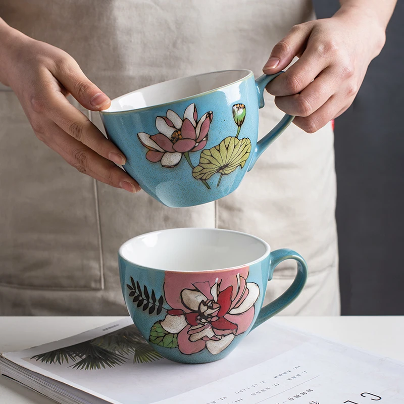 Breakfast cup creative hand-painted ceramic cup mug large capacity cereal milk coffee cup household water cup
Breakfast cup creative hand-painted ceramic cup mug large capacity cereal milk coffee cup household water cup