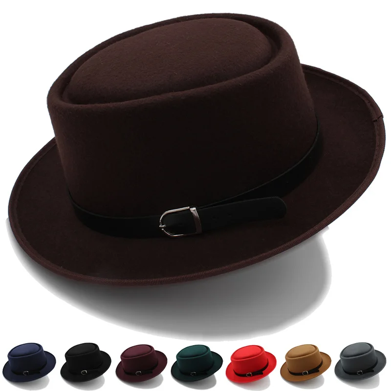 Men's top hat women's British jazz hat autumn and winter stage performance woolen Street flat top simple belt felt hat
Men's top hat women's British jazz hat autumn and winter stage performance woolen Street flat top simple belt felt hat