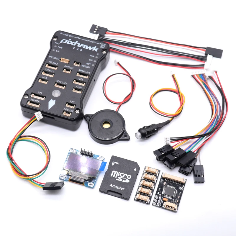 Контроллер полета Pixhawk PX4 PIX 2.4.8 32 бит + OSD OLED с переключателем безопасности и зуммером, сплиттер 4G SD и I2C, Расширенный модуль
Контроллер полета Pixhawk PX4 PIX 2.4.8 32 бит + OSD OLED с переключателем безопасности и зуммером, сплиттер 4G SD и I2C, Расширенный модуль