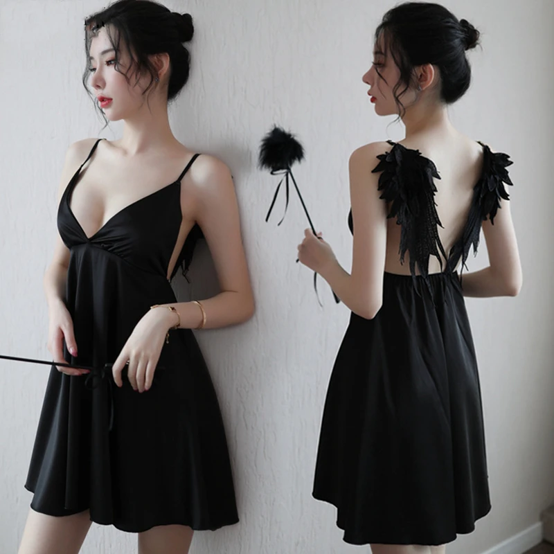 Women's Summer Dress 2021 Home Clothes Sexy Lingerie Lady Angel Wings Suspender Nightdress Set Temptation Pajamas Sleepwear
Women's Summer Dress 2021 Home Clothes Sexy Lingerie Lady Angel Wings Suspender Nightdress Set Temptation Pajamas Sleepwear